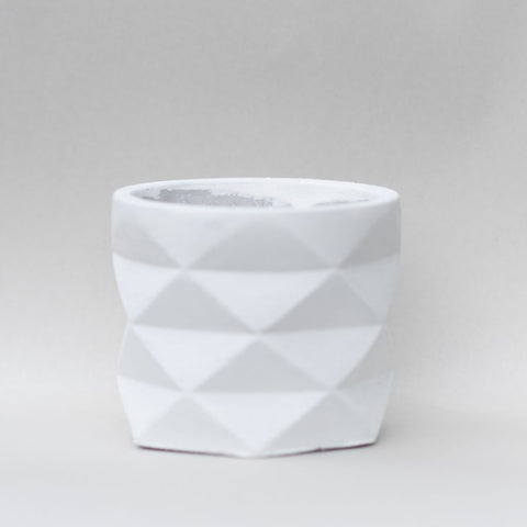 White asymmetrical vase planter