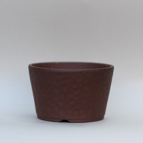 Matte brown textured pot