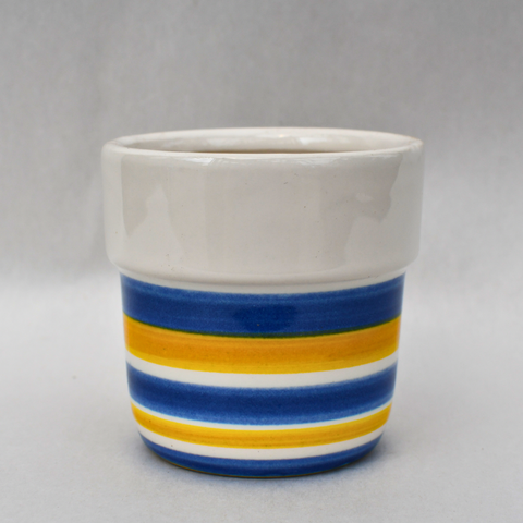 Cache-pot Vita bleu et jaune