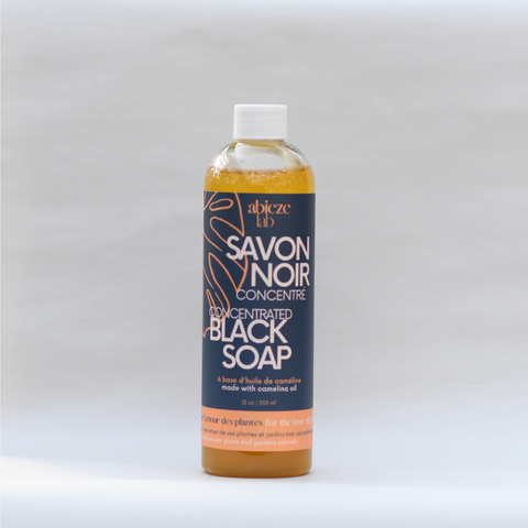 Concentrated black soap based on camelina oil