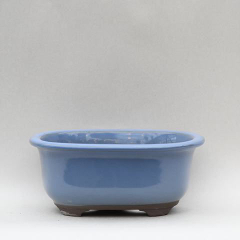 Blue oval pot