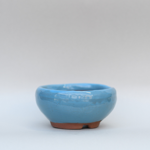 Sky blue rounded pot