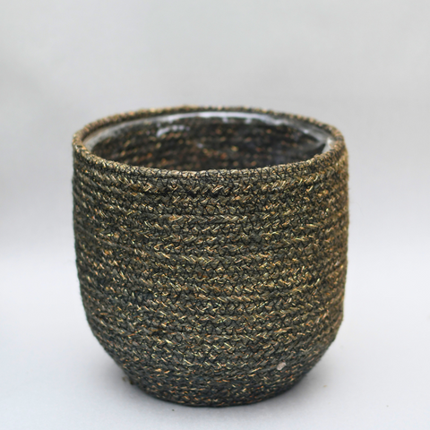 Gold brown rope planter 
