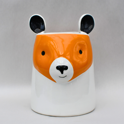 Cache-pot animaux jaune-orange