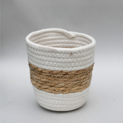 White rope and jute plant pot 3 sections