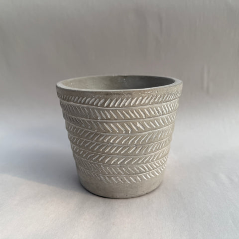 Cache-pot motif ethnique ciment
