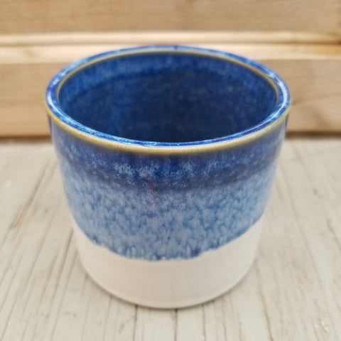 White Blue Pot 3.25 Inches