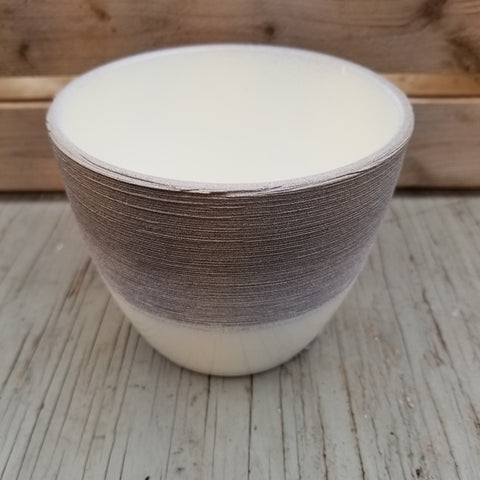Brown White Pot 4.5 Inches