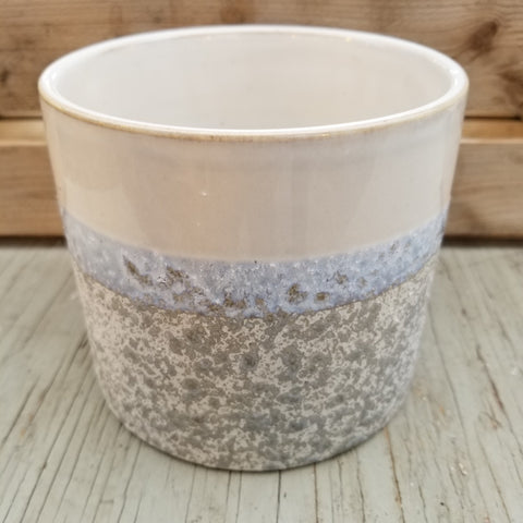 White Blue And Grey Pot 4.75 Inches