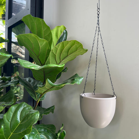 Tusca hanging gray planter 7 inches 