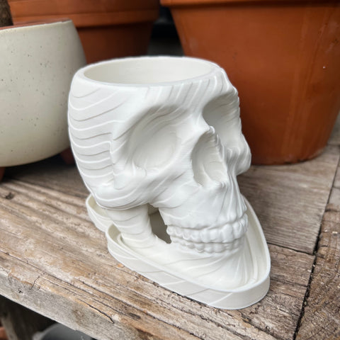 Planter Skull PLA White 