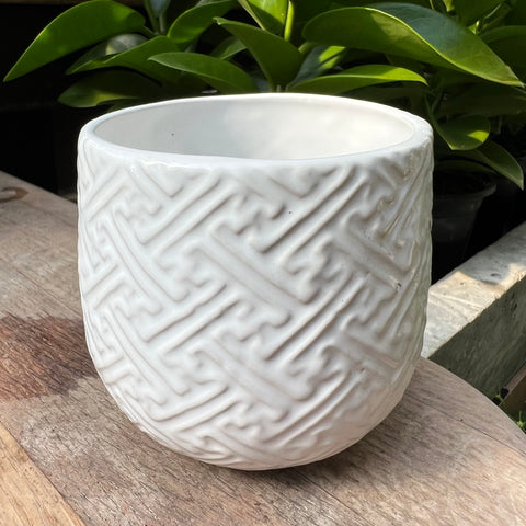 Kabasa 3 inch plant pot (white) 